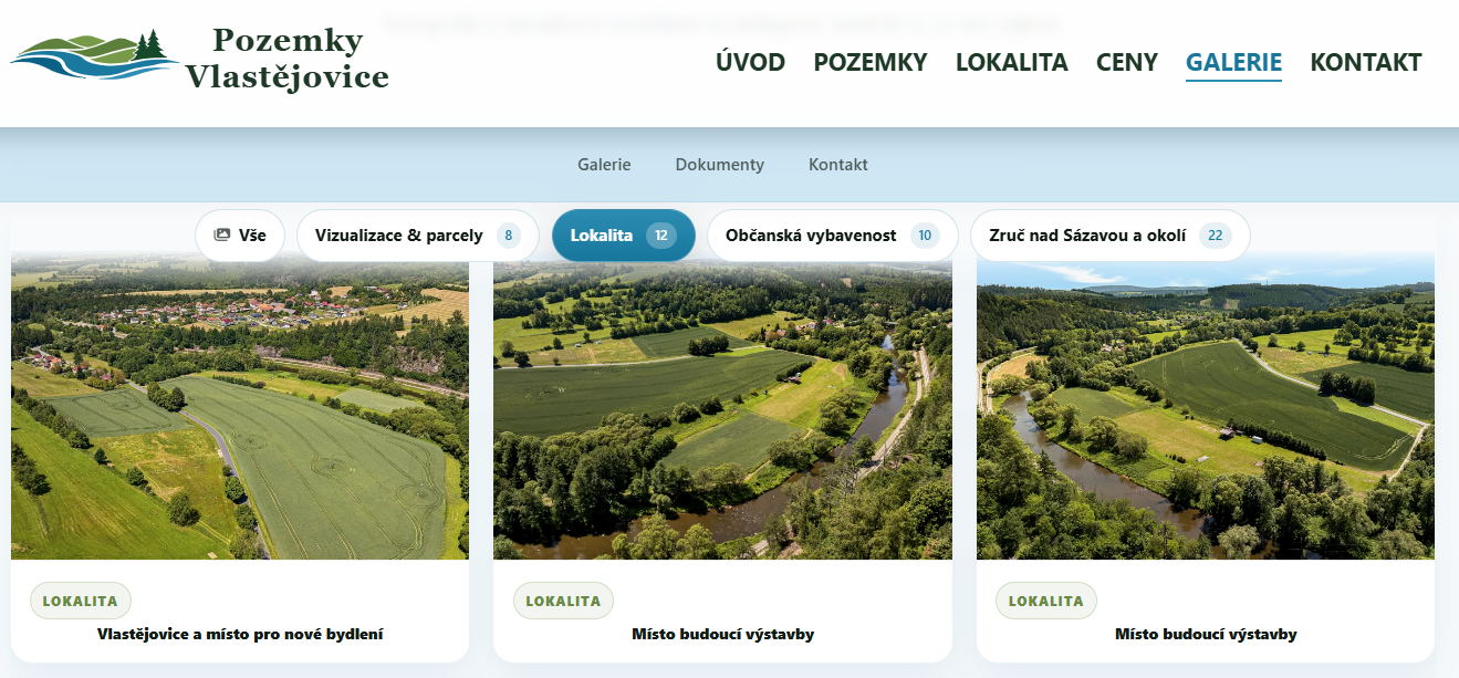 Hero vizual Pozemky Vlastějovice